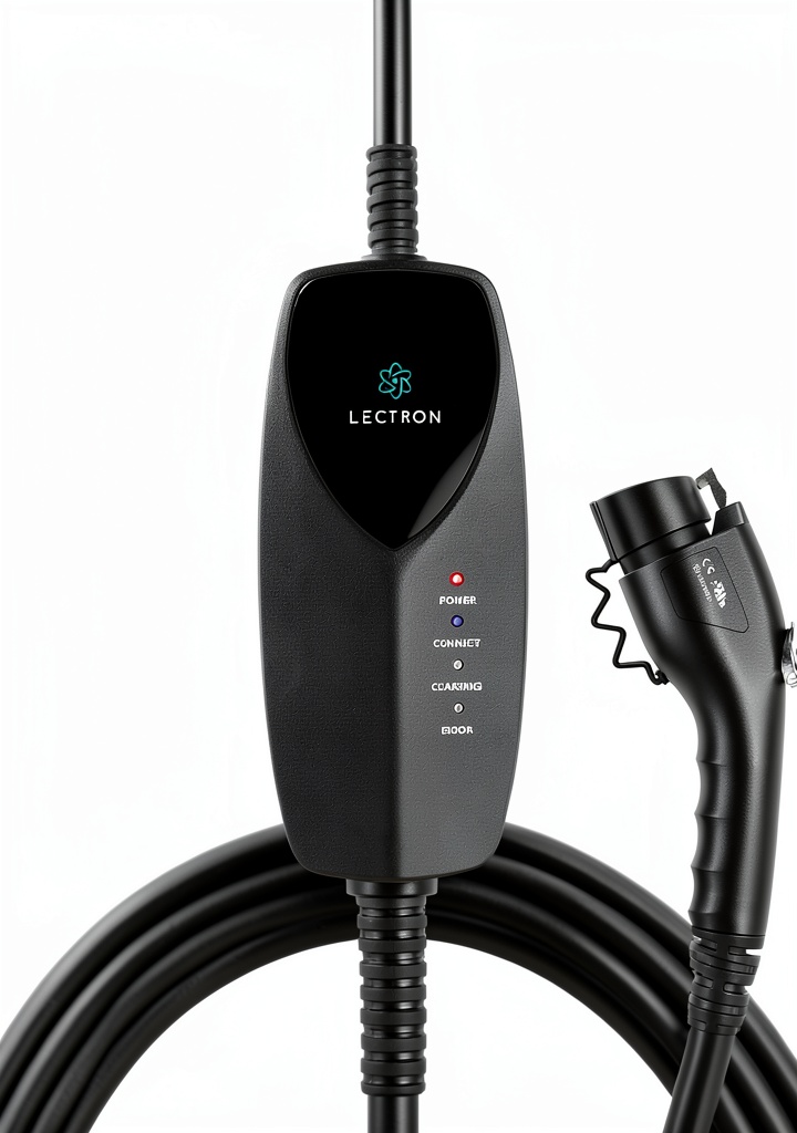 Lectron portable EV charger being used in a home garage