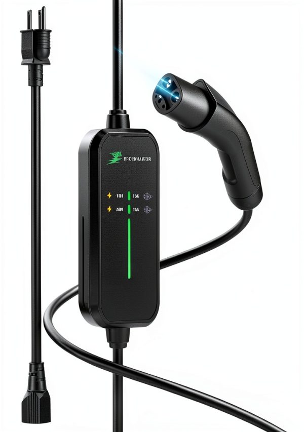 Tesla Charger EVGRNMANFOR 25FT Cable Dual LED-5