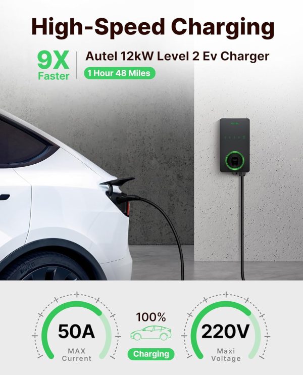 Autel 12kW Level 2 EV Charger NACS Hardwired 50A-1
