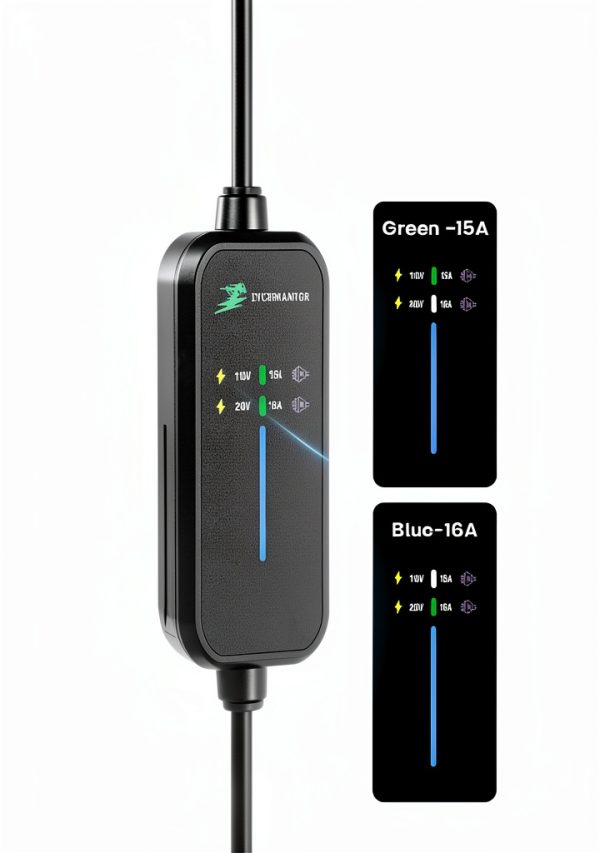 Tesla Charger EVGRNMANFOR 25FT Cable Dual LED-2