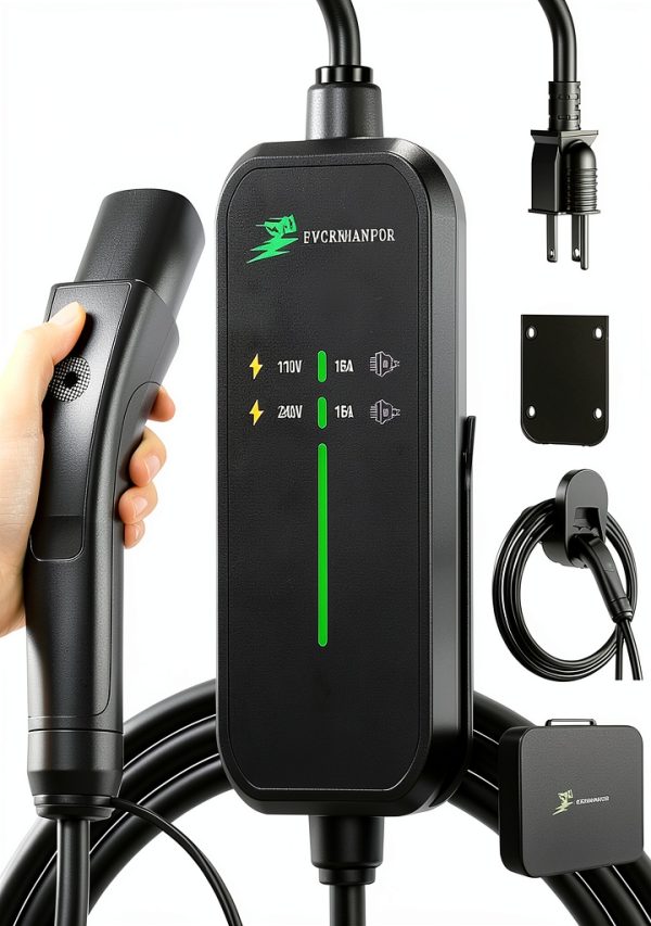 Tesla Charger EVGRNMANFOR 25FT Cable Dual LED-0