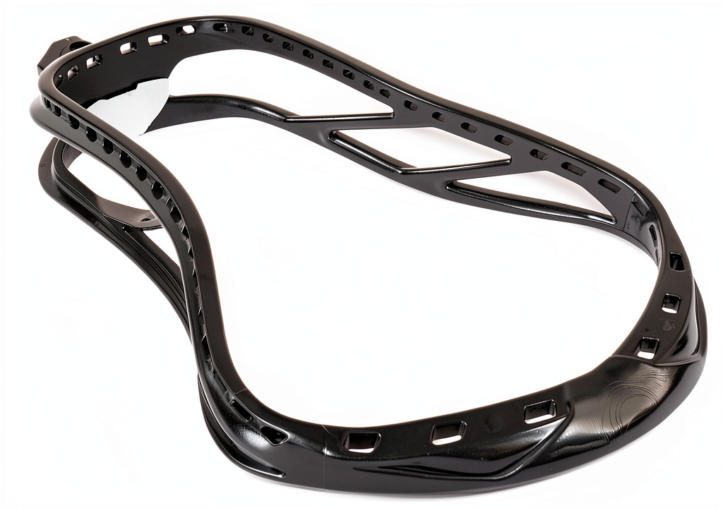 Installing lacrosse stick heads by SPYMINNPOO unstrung sports equipment on a wooden desk