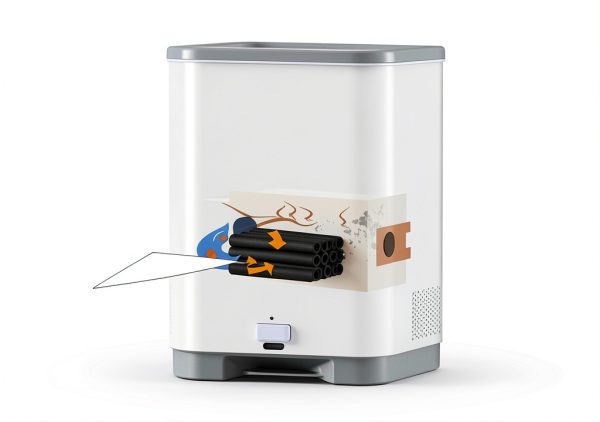 Touchless Vacuum Thamtu Canister with Dust Bag, 13L White-1