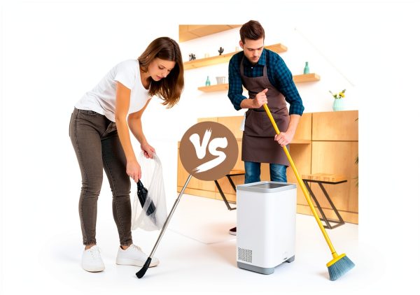 Touchless Vacuum Thamtu Canister with Dust Bag, 13L White-3