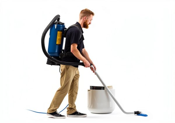 Prolux 10 Quart Blue Commercial Backpack Vacuum, HEPA Filter, Commercial and Residential Use, 50-Foot Power Cord, Crevice Tool, Duster Brush, Adjustable Straps, for All Surfaces, 150 CFM-4