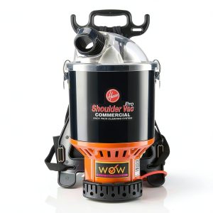 Hoover Commercial Shoulder Vac Pro Backpack Bagged Vacuum Cleaner, with HEPA Media Filter, Lightweight with Extra Long Cord, Chiropractic Design, for Carpet and Hard Floors, C2401, Black-0